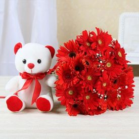 Gerbera With Teddy 